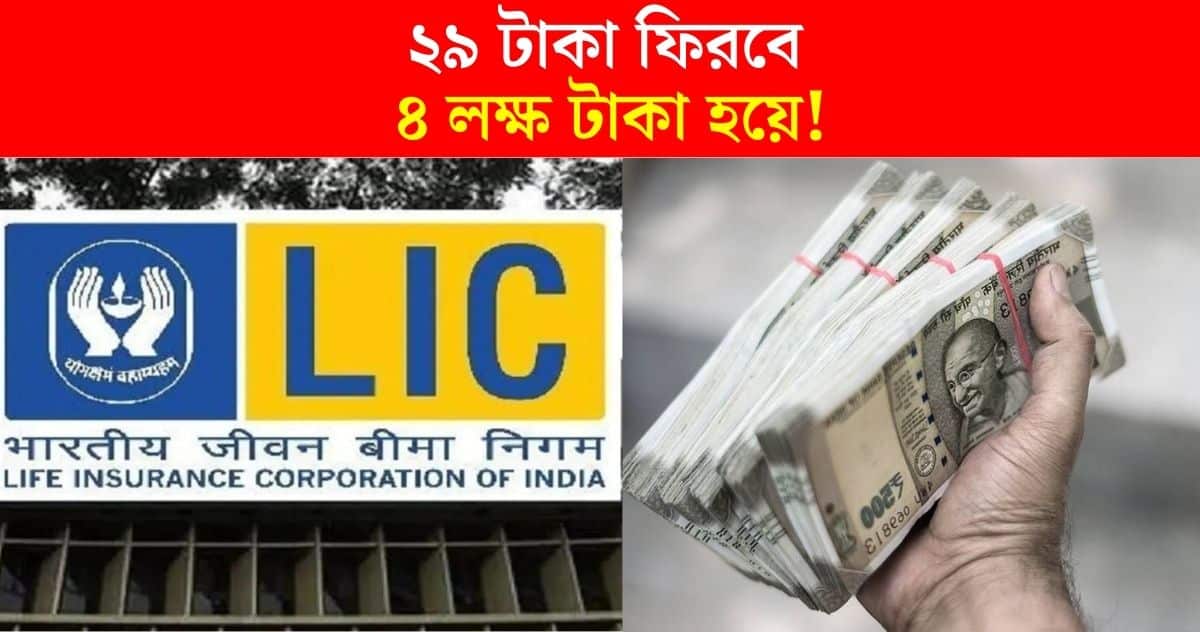 29 rupees will return to Rs 4 lakh rupees in LIC's policy