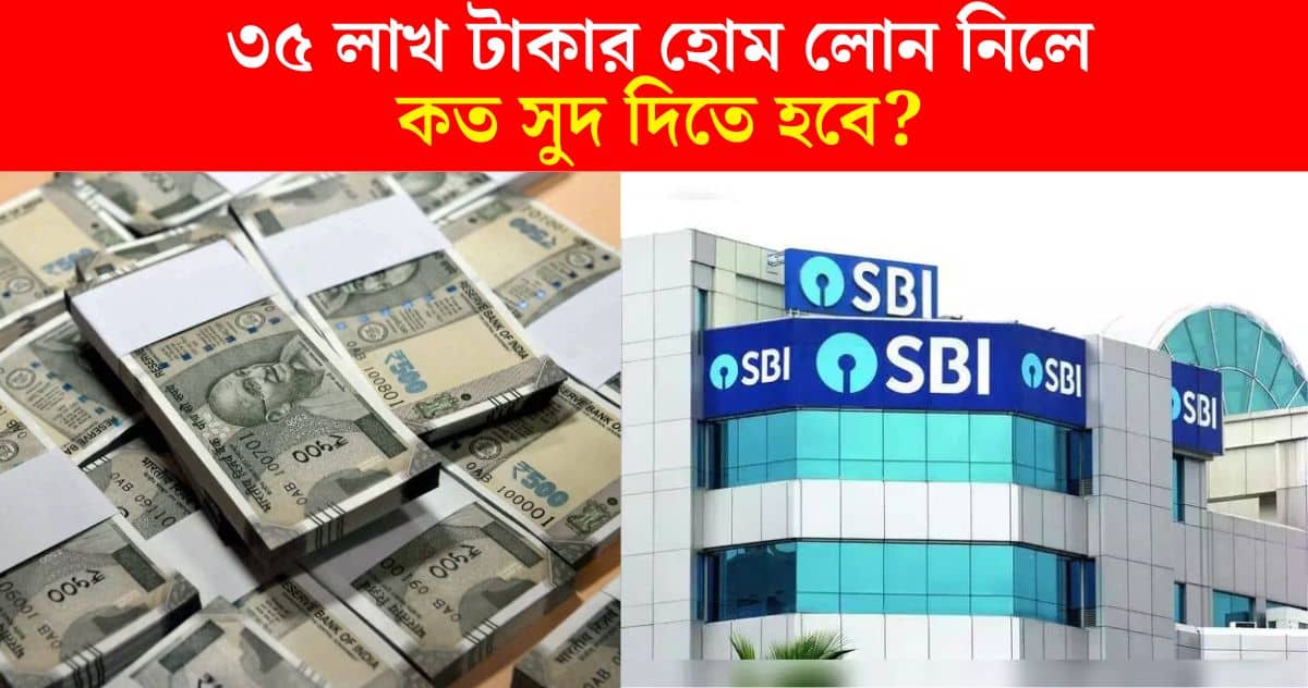 How much interest will you have to pay if you take a home loan of 35 lakh rupees from SBI for a period of 20 years